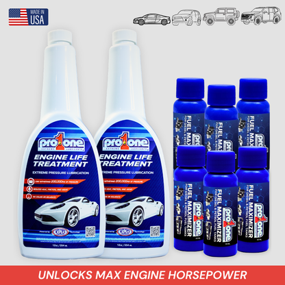 Golden Bundle New Engine - Engine Life Treatment 354 ML x Fuel Max - 20 ML Pack of 6