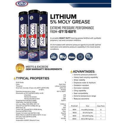 ProOne Lithium 5% Moly Grease - 400 Grams