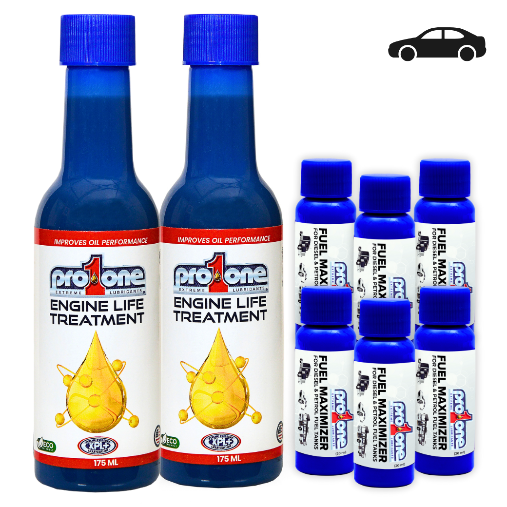 Low Mileage Engine Bundle - Engine Life Treatment 175 ML Pack of 2 x Fuel Max - 20 ML Pack of 6