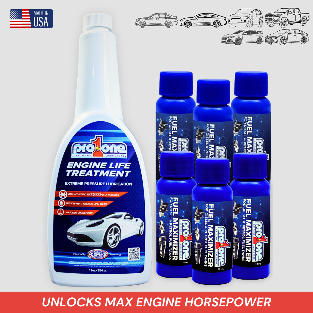 Golden Bundle New Engine - Engine Life Treatment 354 ML x Fuel Max - 20 ML Pack of 6