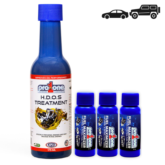 Jeeps & High Mileage Cars Golden Bundle - HDOS Treatment - 175 ML x Fuel Maximizer - 20 ML Pack of 3