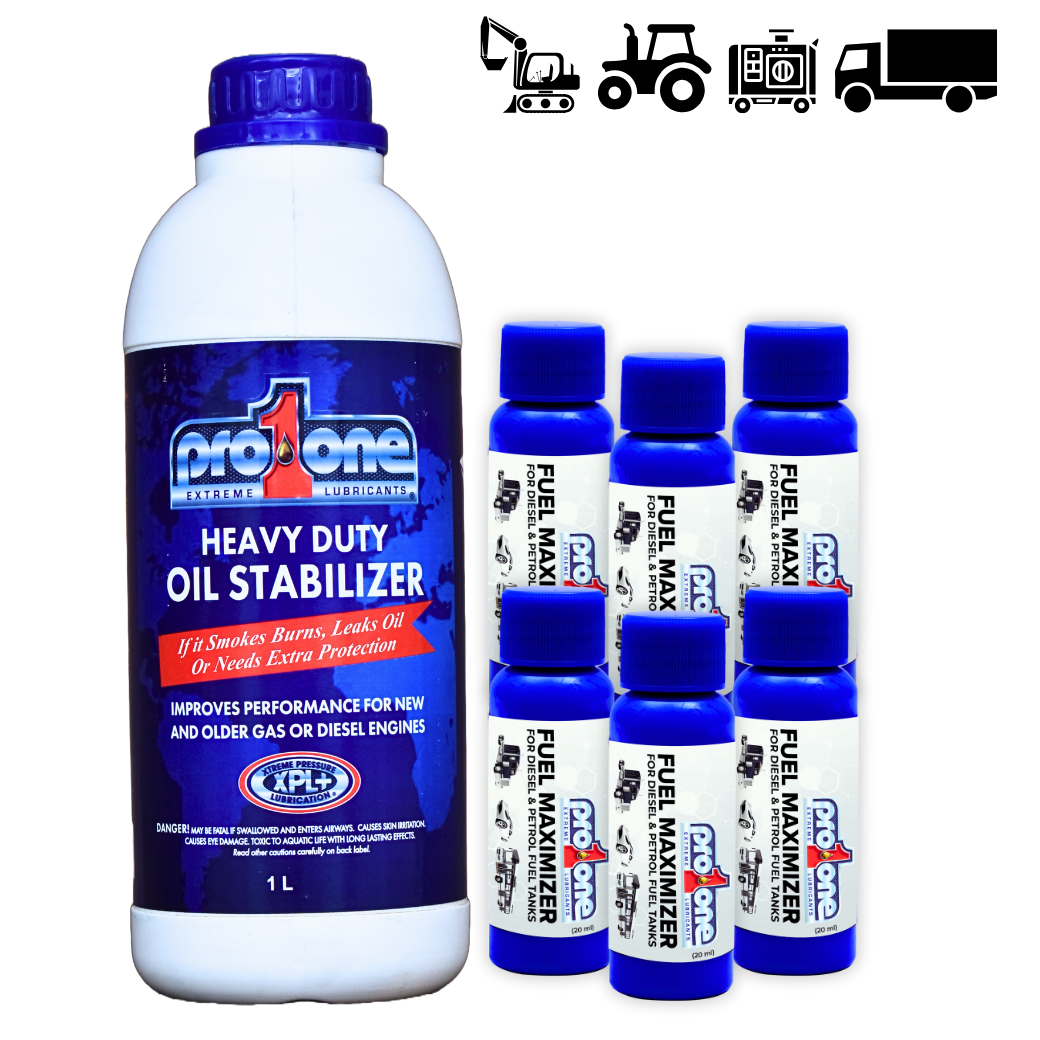 Trucker Bundle - Heavy Duty Stabilizer 1 Liter x Fuel Maximizer 20 ML Pack of 6